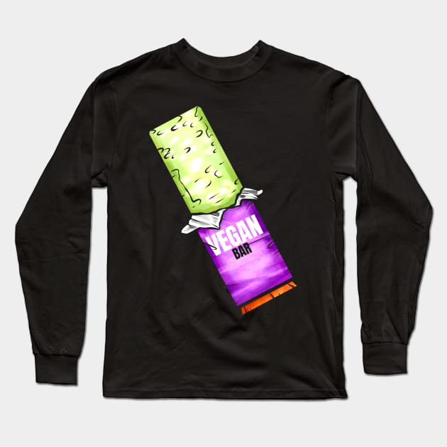 Green Sweets Vegan Bar For Vegetarian And Vegan Long Sleeve T-Shirt by SinBle